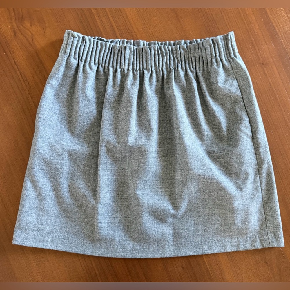 J. Crew Light Gray Elastic-Waist Mini Skirt